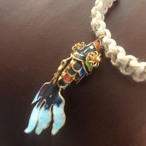 Hemp koi fish necklace